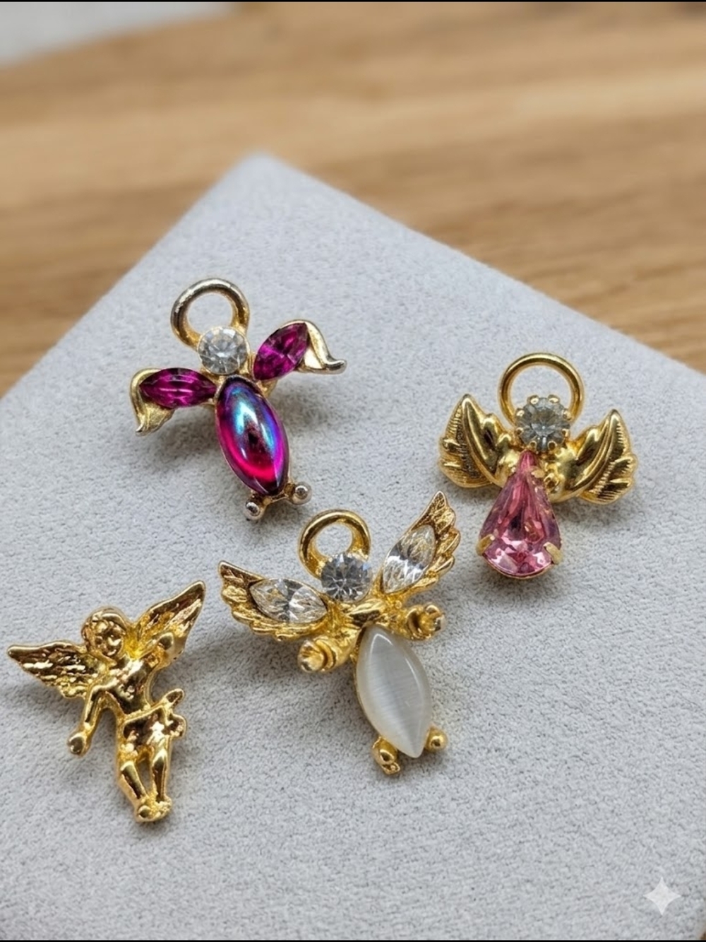Vintage Guardian Angel & Cherub Lapel Pin Set (Lot of 4)